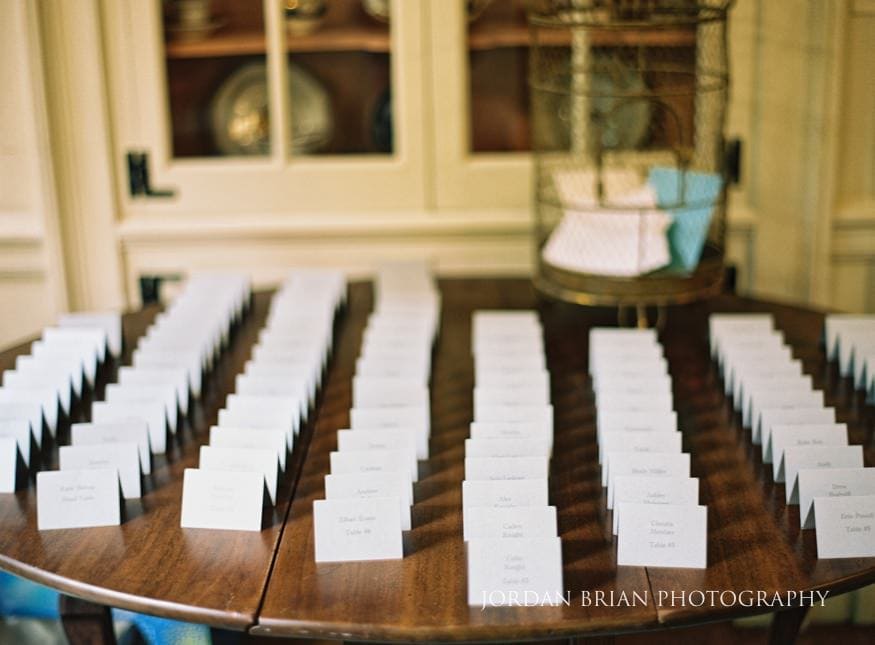 place cards colonial dames society wedding philadelphia