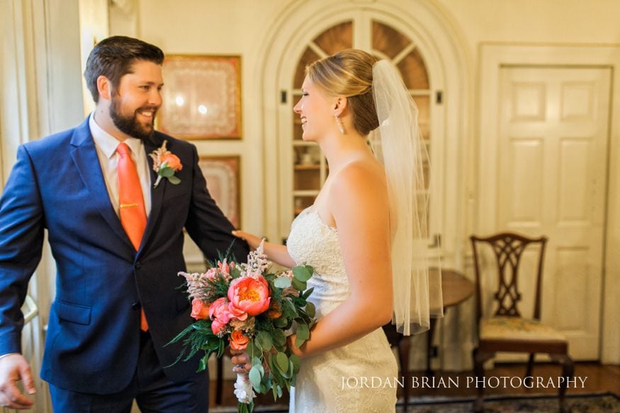 groom seeing bride for the first time
