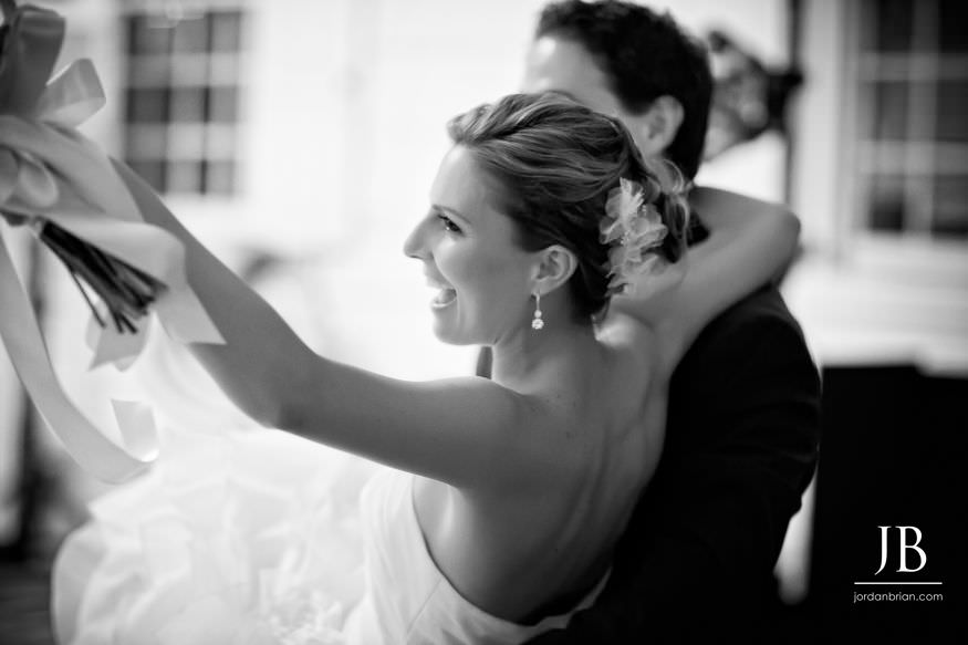 Kelly and Stephen toast at Appleford Estate wedding reception