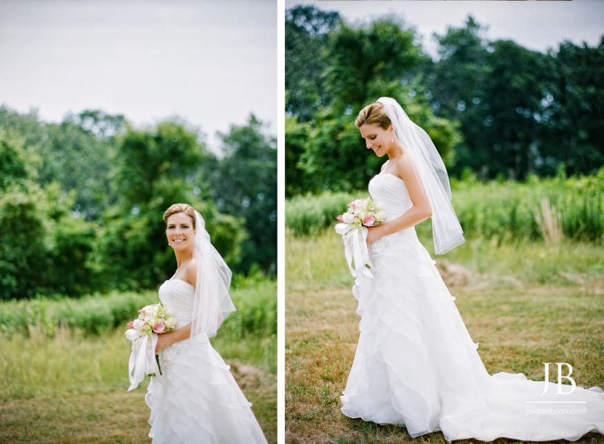 Kelly and Stephen wedding portrait amid Appleford Estate gardens