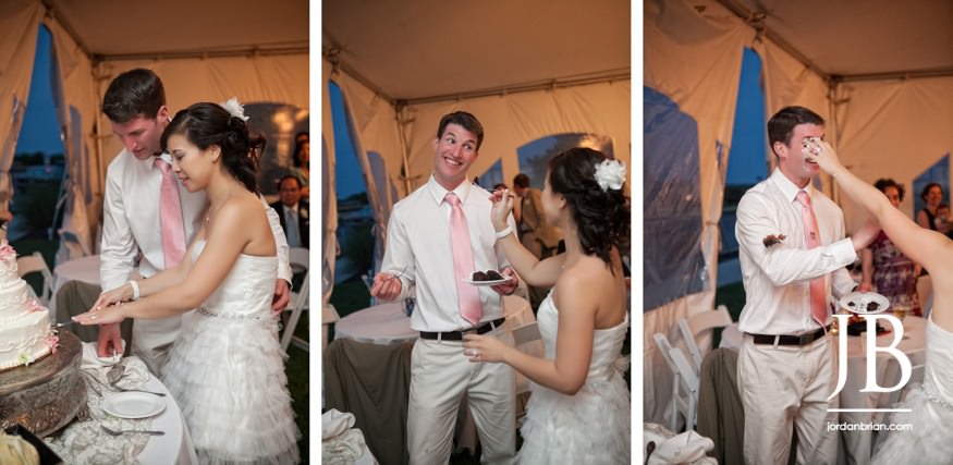 Kim and Kevin Cape May beach wedding night, wide panoramic view