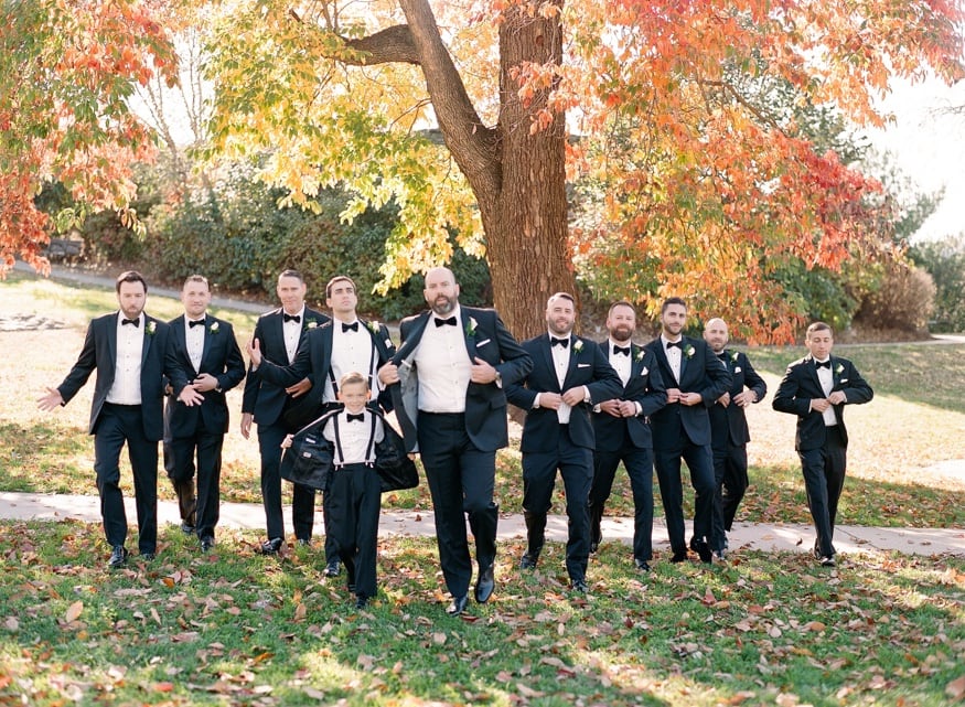 Groomsmen portraits behind Philly Art Museum.