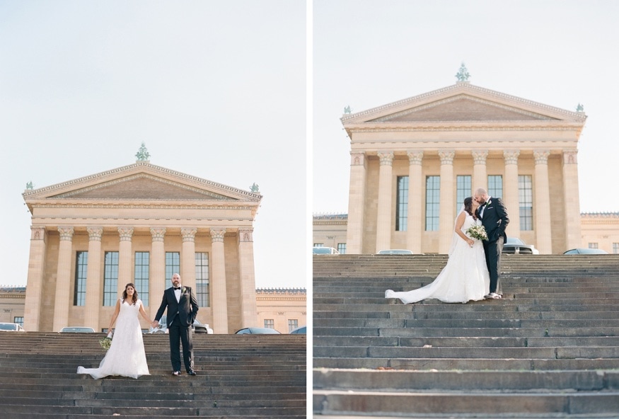Wedding portraits at Philadelphia Museum of Art.