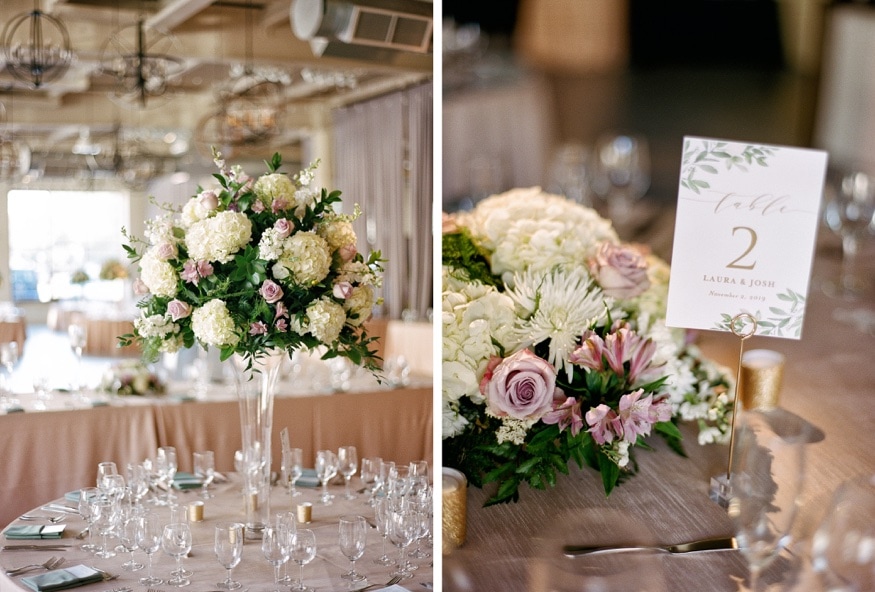 Table details at Moulin wedding.
