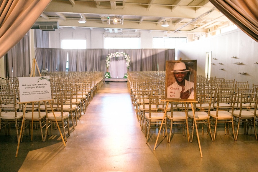 Wedding ceremony at Moulin Philadelphia wedding.