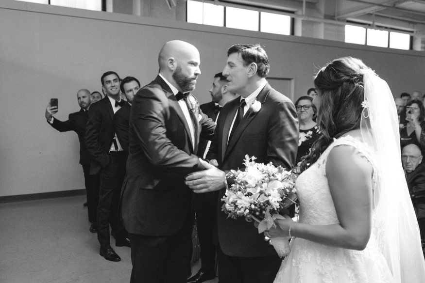 Wedding ceremony at Moulin by Brulee Catering.