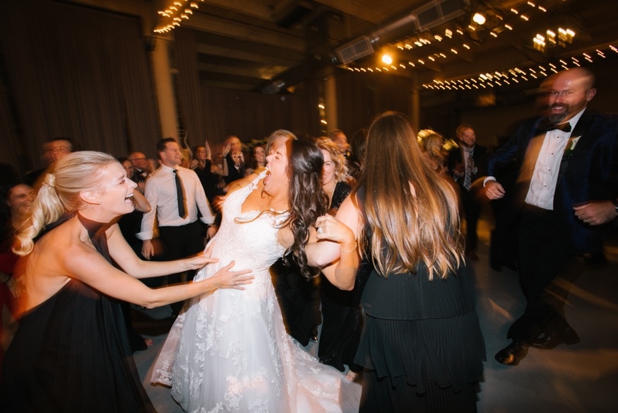 Dancing at Moulin by Brulee Catering wedding reception.