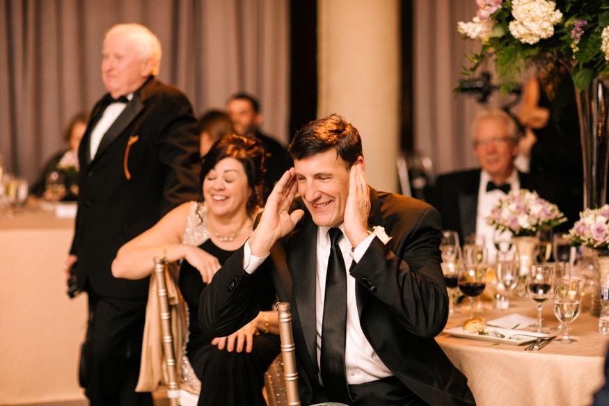 Reception speeches at Moulin at Sherman Mills wedding.