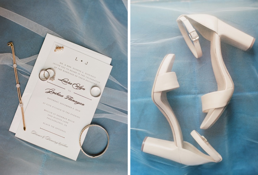 Wedding invitations for Moulin by Brulee Catering wedding.