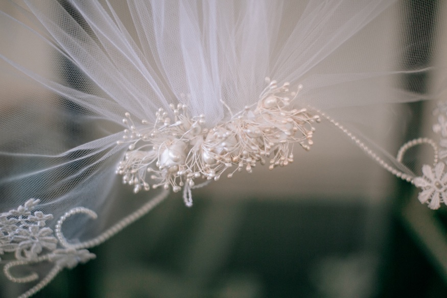 Bride's veil from Claire's Fashion in Philadelphia.