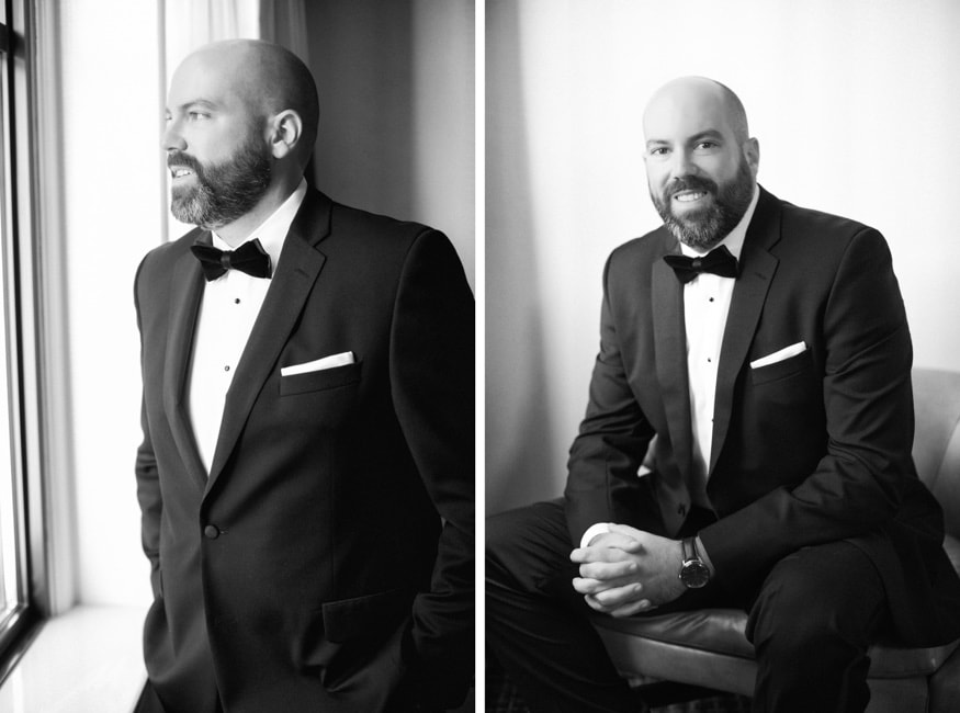 Groom getting ready at The Notary Hotel in Philadelphia.