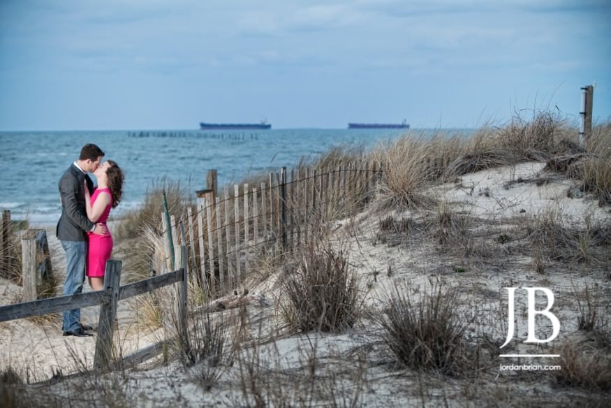 Laura and Justin Virginia Beach engagement session beach portrait