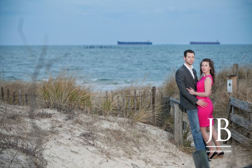 Laura and Justin engagement photographs Virginia Beach shoreline