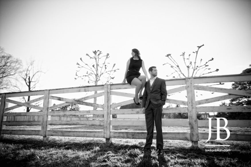 Laura and Justin Williamsburg Virginia engagement portraits cold winter light
