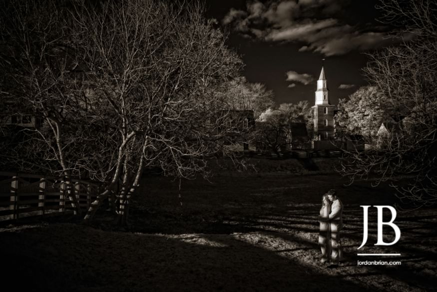 Laura and Justin Williamsburg Virginia engagement session candid laughing moment