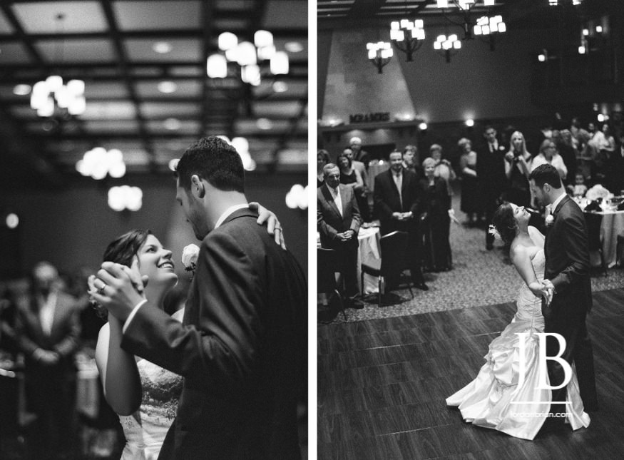 Laura and Justin celebrating at their Moorestown reception