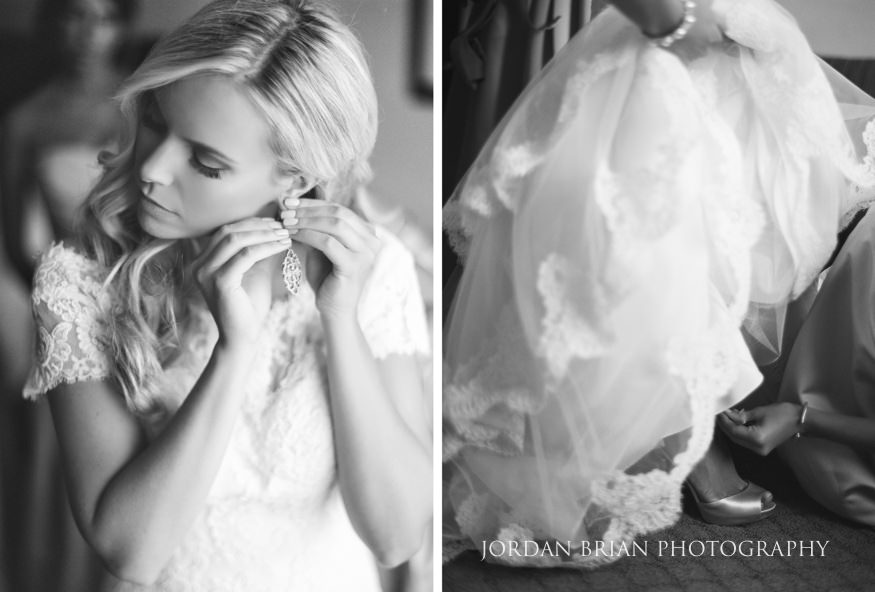 Bride getting ready at Windows on the Water at Frogbridge wedding.