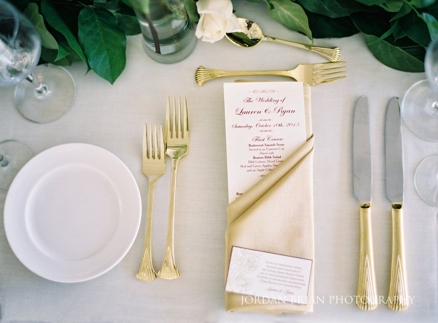 Table details at Windows on the Water Frogbridge wedding.