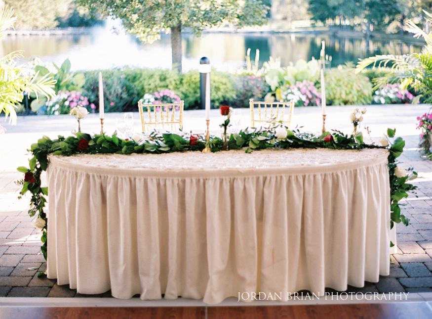 Sweetheart table at Windows on the Water Frogbridge wedding.