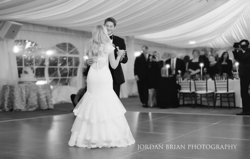 Bride and groom first dance at Windows on the Water Frogbridge wedding.