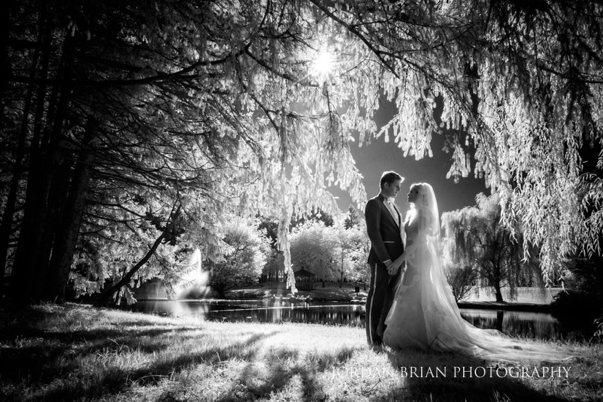 Bride and groom infrared portrait at Windows on the Water Frogbridge wedding.