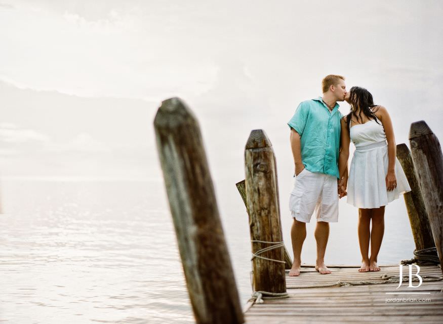 Laurie leaning into Jason during Jamaica destination engagement session