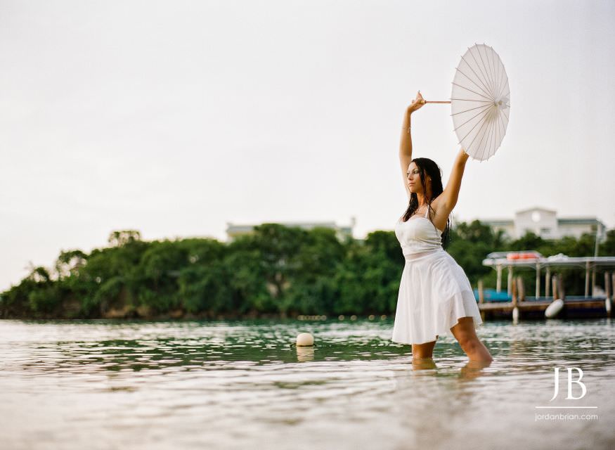 Laurie and Jason close portrait from Jamaica destination engagement session