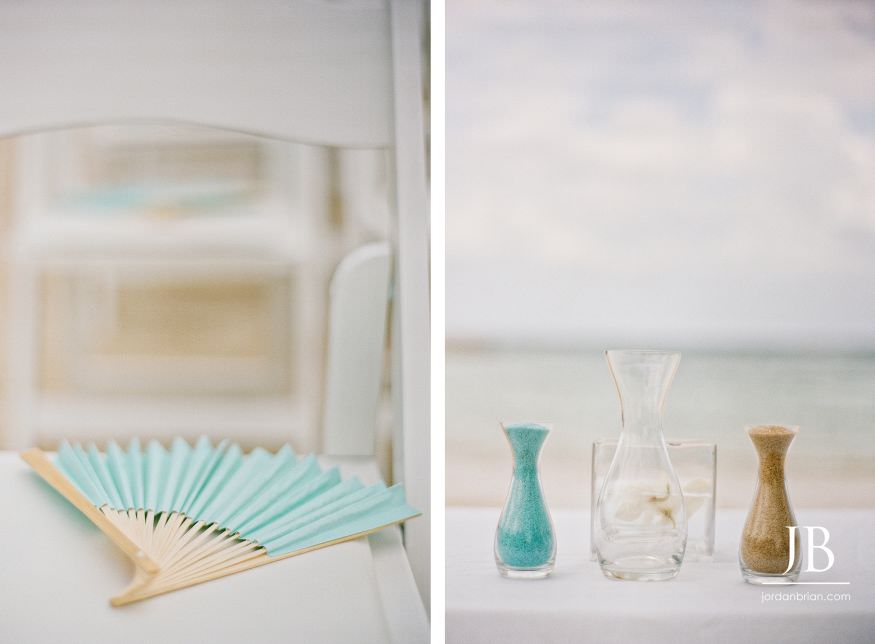 Laurie and Jason exchanging vows on the beach at Grand Palladium Jamaica