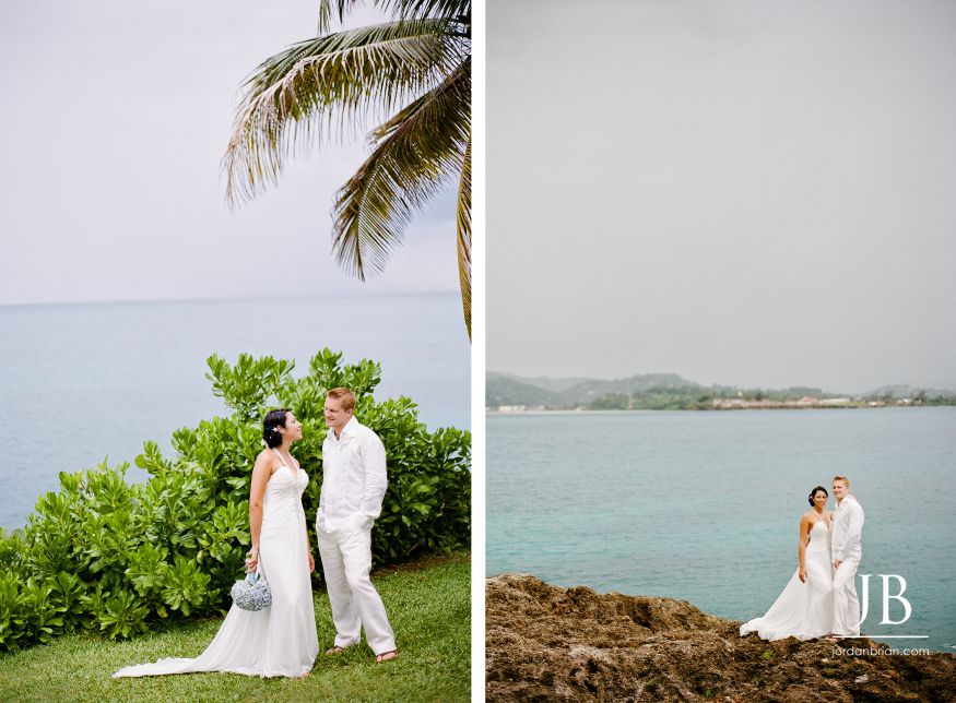 Laurie and Jason intimate beach portrait, Jamaica destination wedding