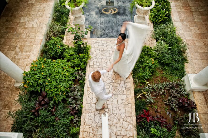 Laurie and Jason wedding portrait at Grand Palladium Jamaica beach