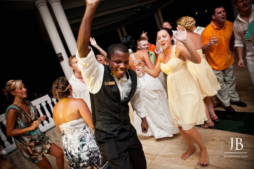 Laurie and Jason square film photograph at their Grand Palladium Jamaica wedding