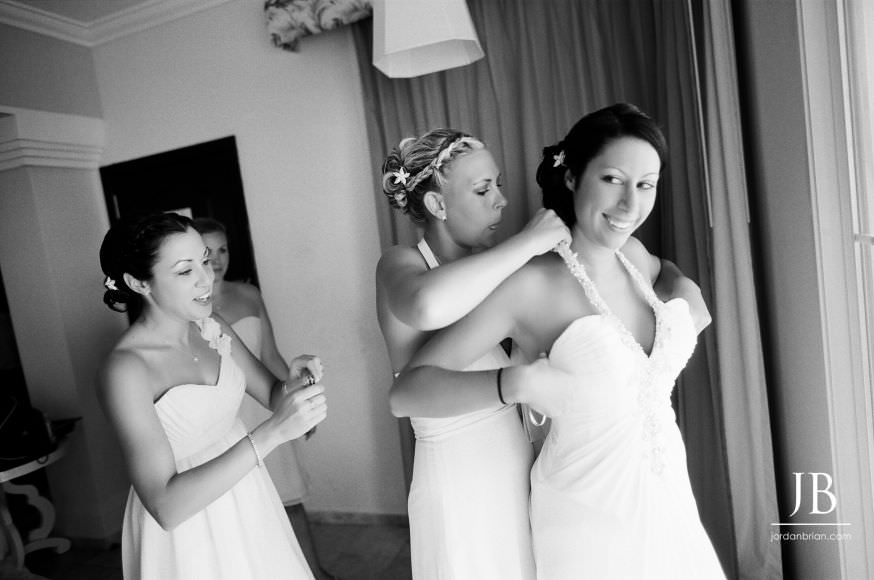 Laurie and Jason Jamaica destination wedding, storm clouds and rain reflections on the beach