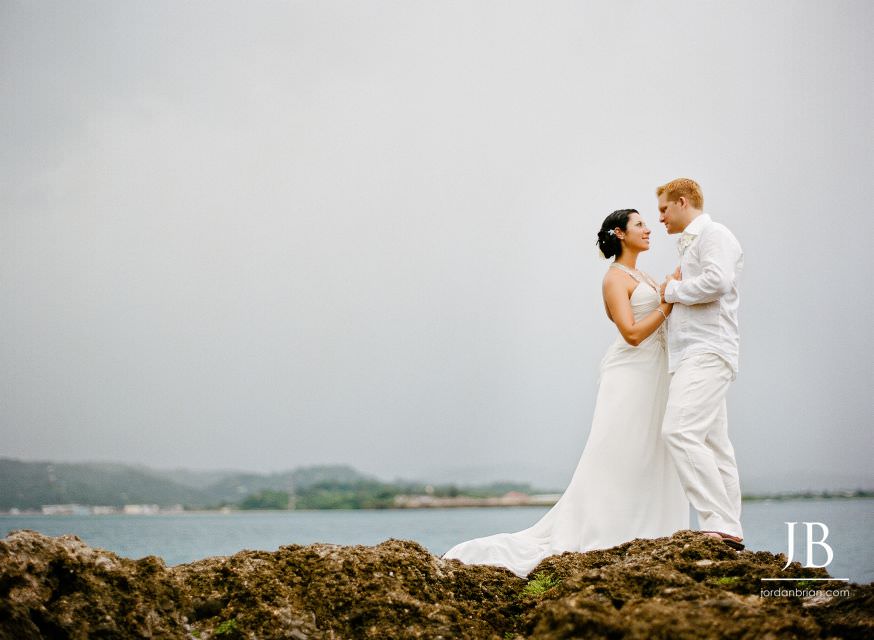 Laurie looking at Jason during Jamaica destination wedding portraits