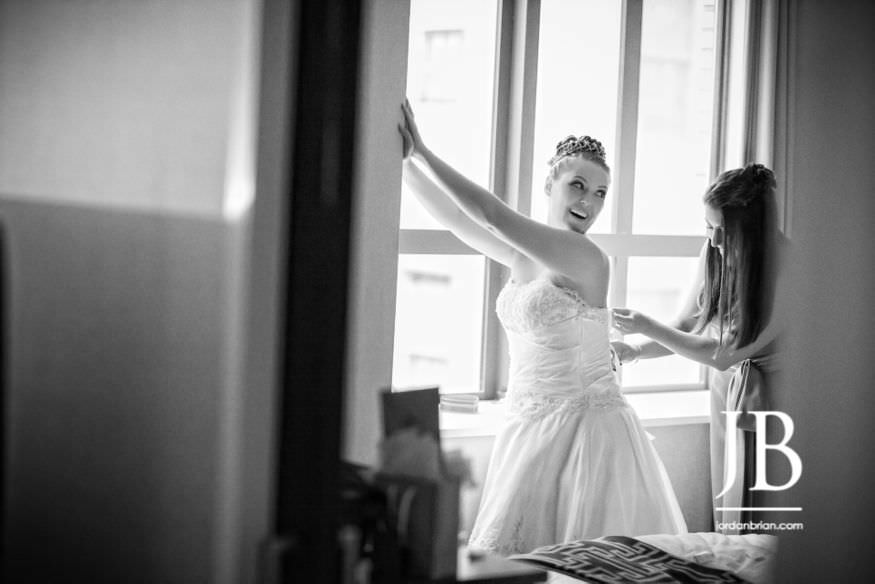 Layla and Chad couple portrait Hotel Palomar before fall Cescaphe VIE wedding