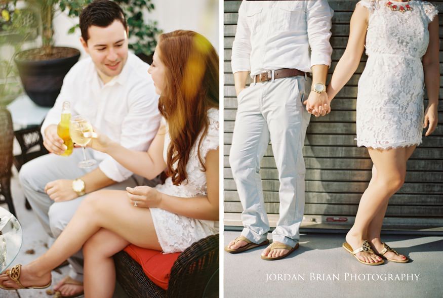 Couple toasting Sea Isle City Engagement photo