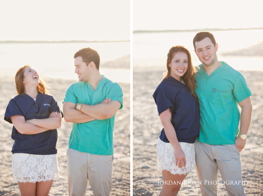 Nurses outfit engagement photo in sea isle city