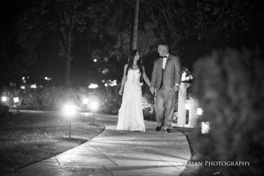bride and groom night shots at knowlton mansion