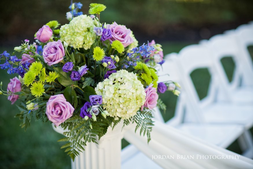 details of flowers at wedding ceremony at knowlton mansion