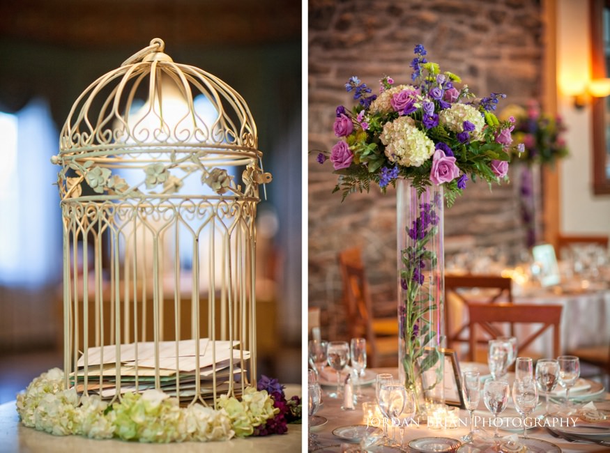 flower details at knowlton mansion wedding reception