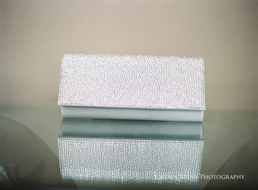 details of bride's purse