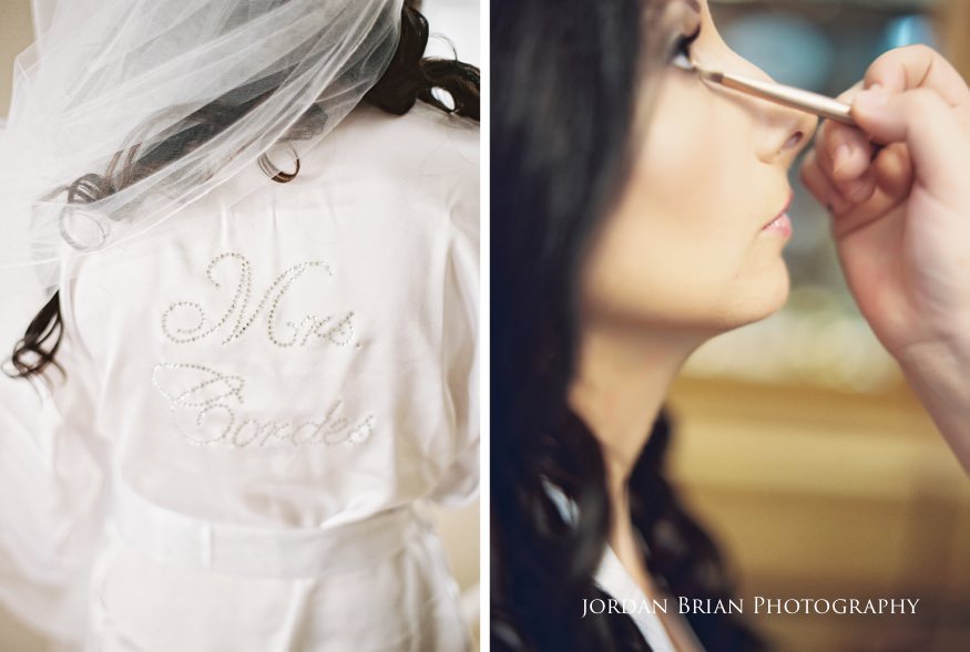 bride getting her makeup done