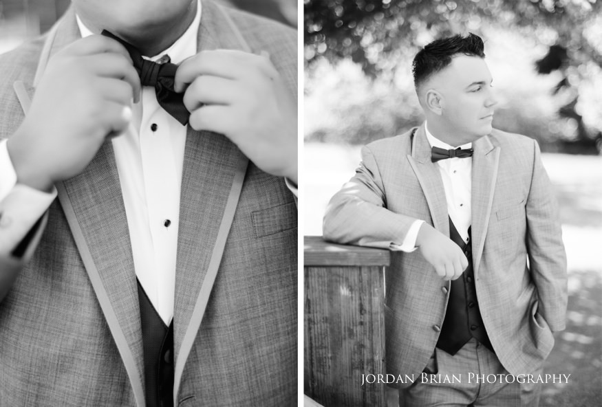 black and white film portrait of groom