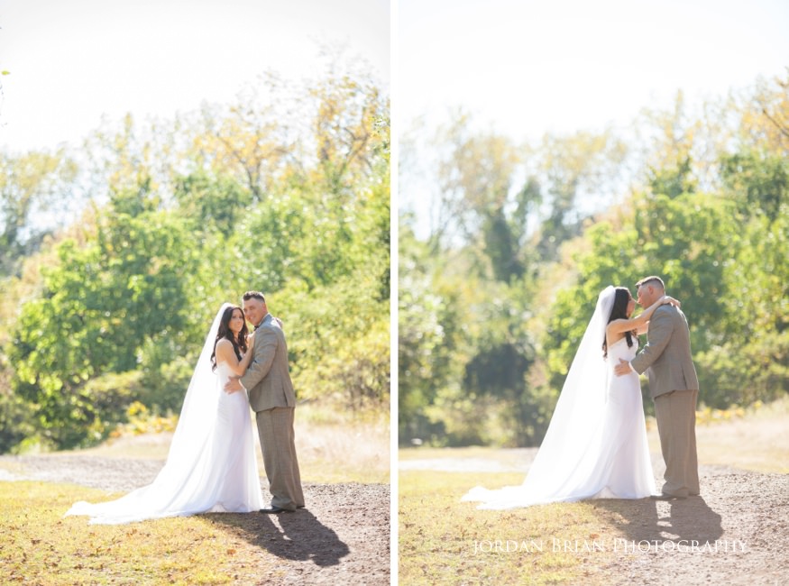 bride and groom portraits at palmyra nature cove park