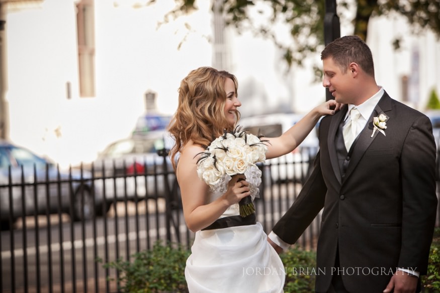 Bride first look Second Bank of the US philadelphia