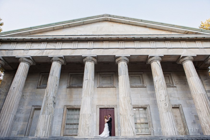 Wedding party portraits in Philadelphia before a Down Town Club reception