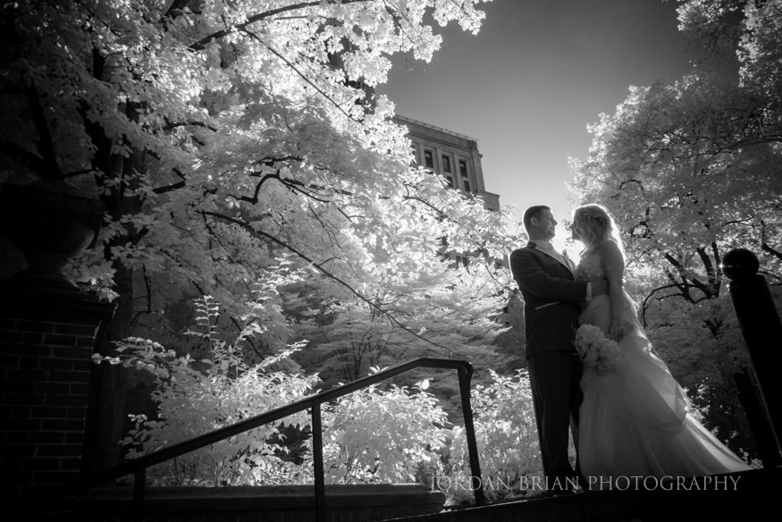 Infrared bride and groom photo Independance Hall philadelphia