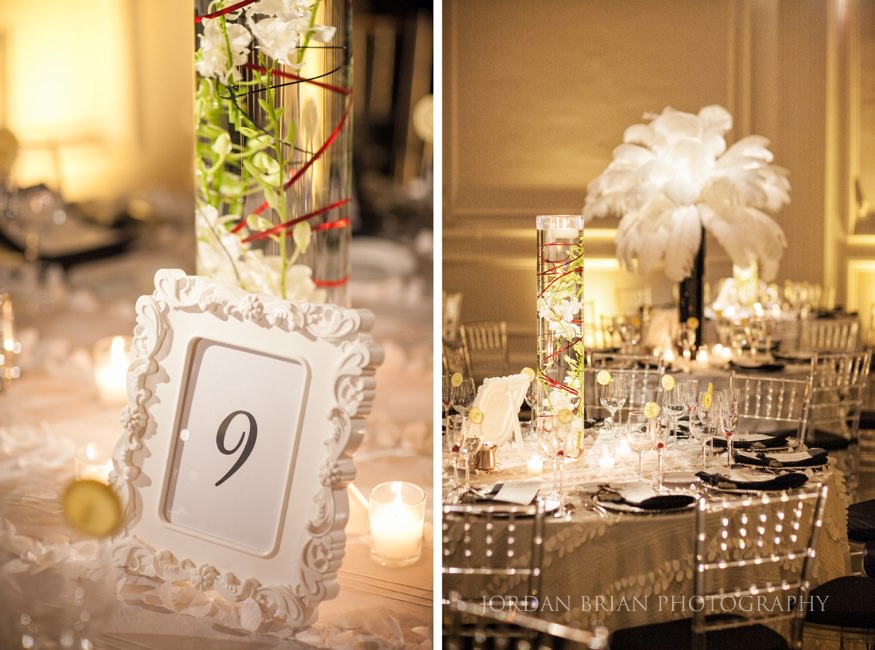 Table decor Down Town Club wedding reception