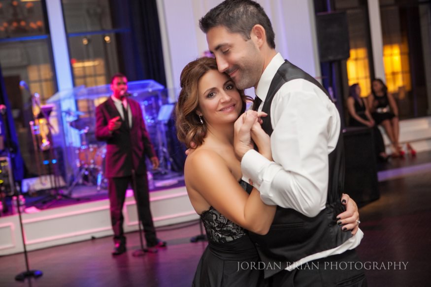 Guests Slow dancing at Cescaphe Downtown Club Wedding in Philadelphia