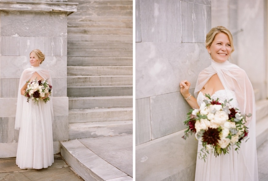 Bride & Groom portraits in Old City before Museum of American Revolution wedding.