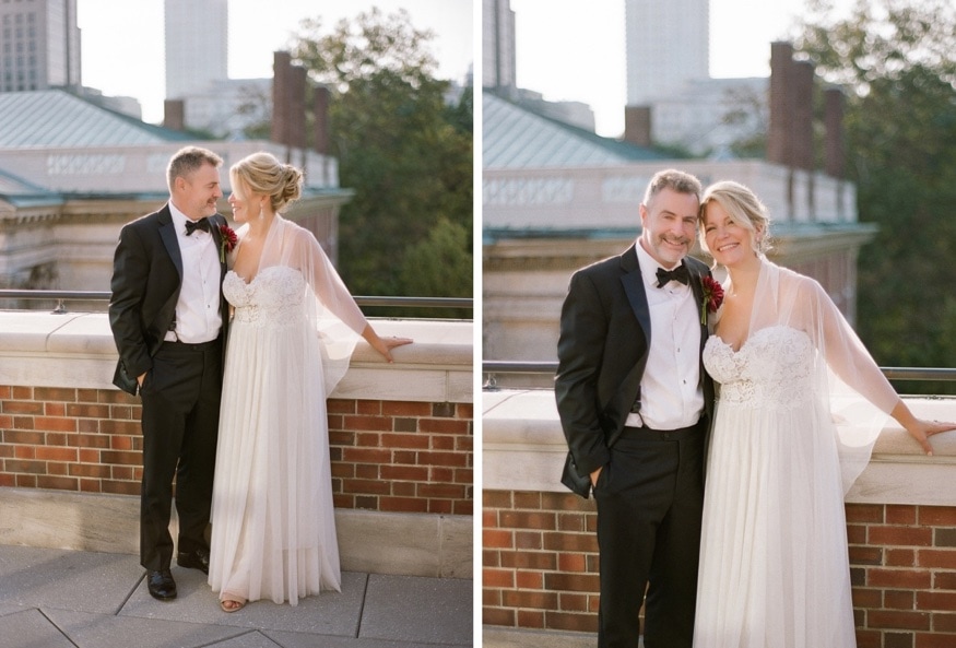 Bride and Groom portraits at Museum of the American Revolution wedding.